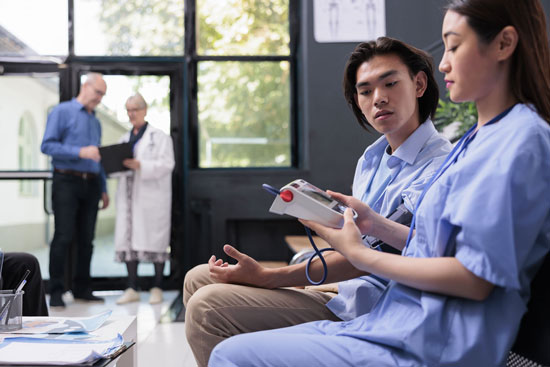patients at a medical clinic